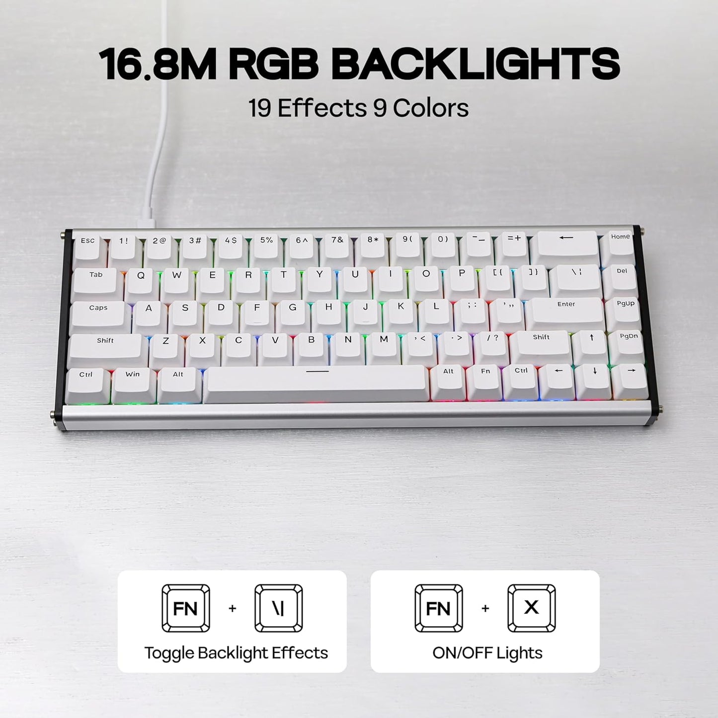 AJAZZ ALUX68 HE Aluminum Rapid Trigger Gaming Keyboard with Magnetic Switch, Wired Hall Effect Keyboard with 8K Polling Rate, 0.125ms Latency, RGB Backlight (Black Side-Printed, ALUX68)