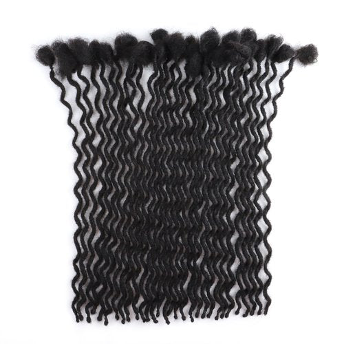 Curly Wave Loc Extensions Human Hair 0.4cm&0.6cm width 6-18 inch 10,30 strands 100% human hair locs extensions for men women Handmade Permanent Dread Extensions0.6cm 12inch 30strands