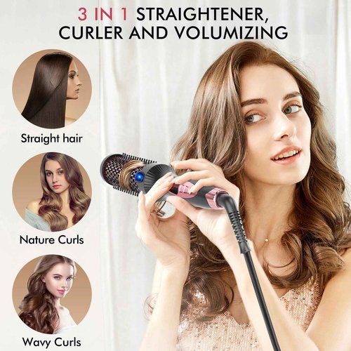 Betahouse Thermal Brush Curling Iron Brushes, 1.5 Inch Heated Round Styling for Blowout, Fast Heating Negative Ion Curling Brushes with 5 Temp Settings, Dual Voltage Hair Styling Tool