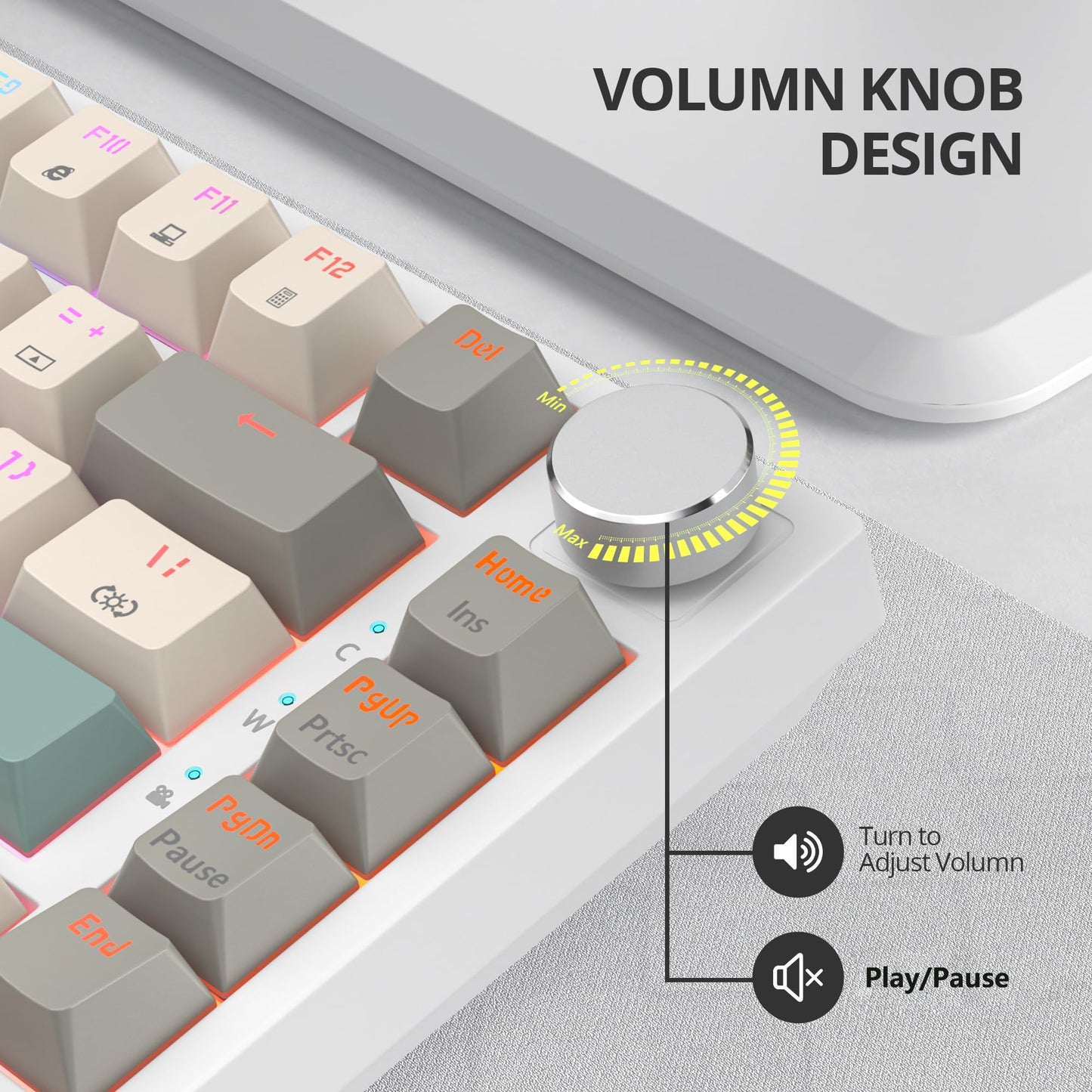 75% Wired Gaming Keyboard, Hot Swappable Gasket Mount, Red Switch, RGB Backlit 82 Keys TKL Mechanical Keyboard, NKRO Compact for PC Laptop Windows Gamer (Gray Rice)