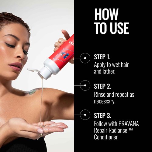 PRAVANA Repair Radiance Shampoo and Conditioner Set | Restores & Nourishes | For Damaged, Color-Treated Hair | Reduces Breakage & Split Ends | Chromasilk Enhances Shine & Protection | Vegan | 33 Fl Oz