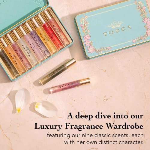 Tocca Luxury Fragrance Wardrobe - Set of 9 Travel Size Women's Perfumes in Giftable Tin Case ($101 Value), Includes Florence, Cleopatra, Stella, Giulietta, Simone, Colette, Liliana, Gia & Belle