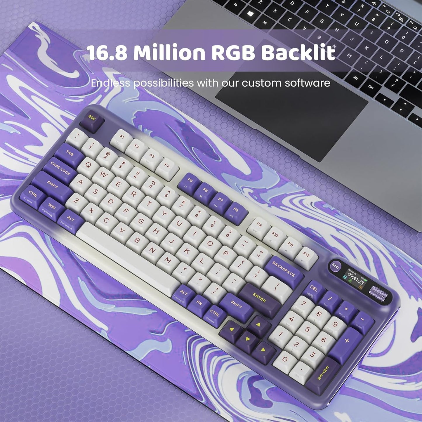 Z98 Creamy Keyboard, Wireless Mechanical Keyboard with Smart Display & Knob, Tri-Mode Connection