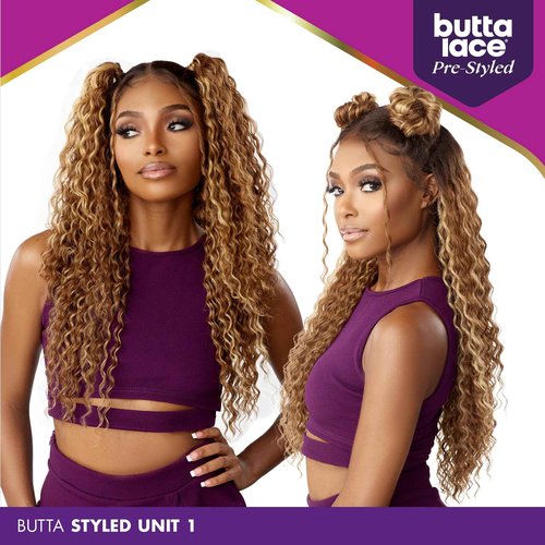 Sensationnel Butta Lace Prestyled Wigs - Unit 1 Glueless Hand Tied Deep Lace Part Synthetic Preplucked Hairline (2 DARKBROWN)