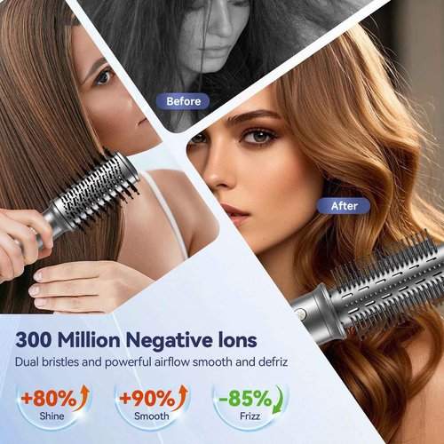 5 in 1 Hair Dryer Brush Set,Professional Blow Dryer Brush,High-Speed Hot Air Styler Wrap for Women,Multi Stylers - Volumize,Curl,Straighten,Frizz-Free,No Heat Damage