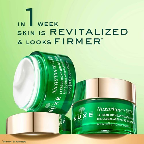 Nuxe Nuxuriance Ultra Global Anti-Aging Rich Cream with Hyaluronic Acid and ALFA 3R Technology, Revitalize, Renewing, Resurfacing Treatment for Dry Skin, 1.7 fl oz