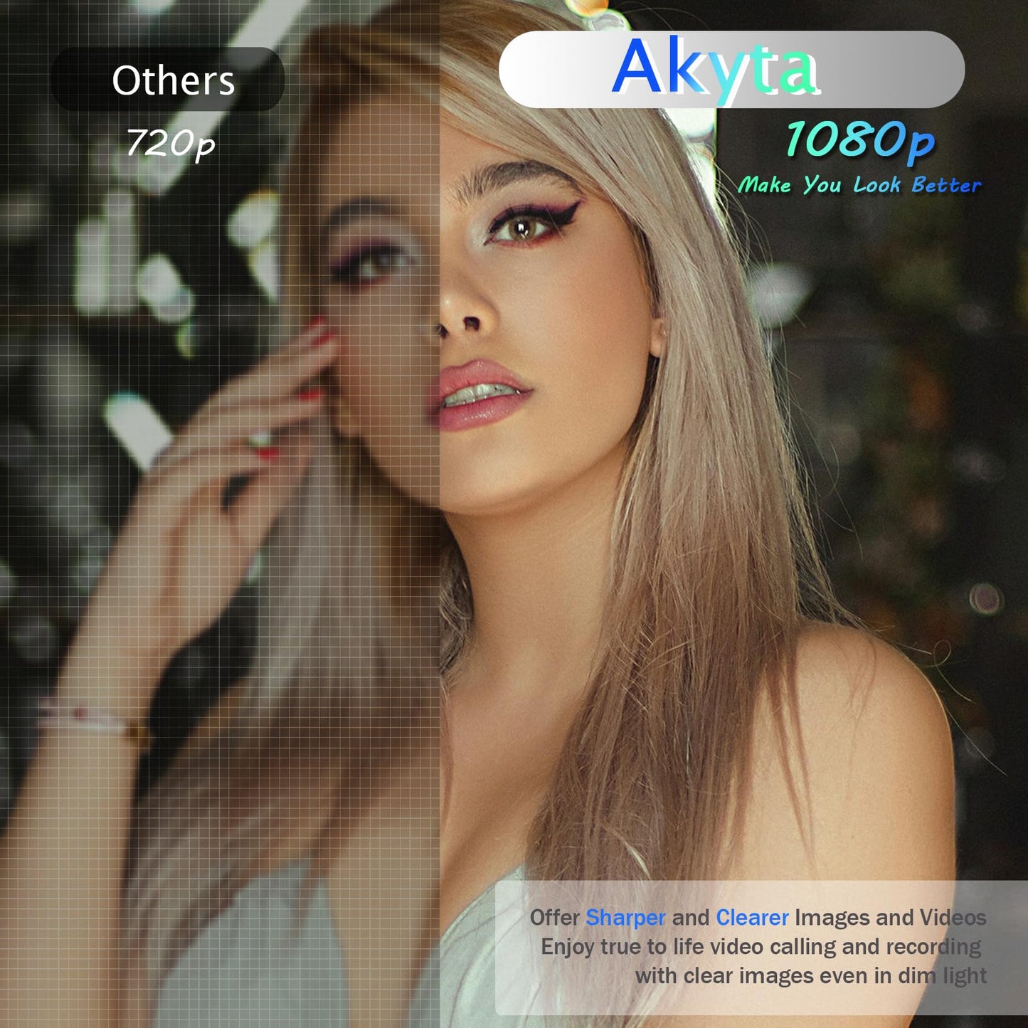 Akyta Web Camera for Laptop, 1080P Webcam with Noise-Canceling Microphone/Privacy Cover & Wide Angle 110°, USB Web Camera for Desktop Computer PC Mac Video Calling/Streaming/Zoom Conference