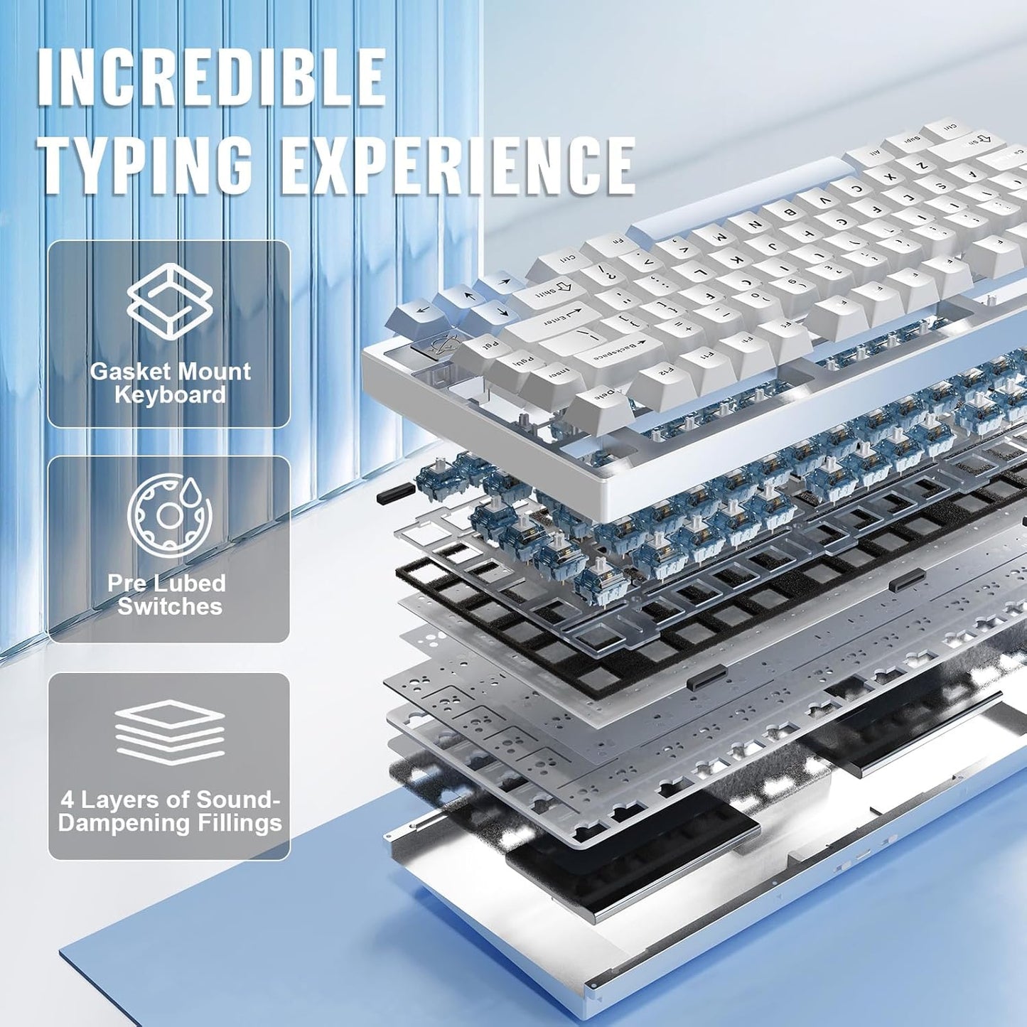 YUNZII AL75 PRO 75% Wireless Mechanical Gaming Keyboard,Full Aluminum CNC,BT/2.4G/Wired,PBT Keycaps,Gasket Mounted Hot Swap,Custom RGB Backlight, Programmable for Mac/Win (Black, Cocoa Cream V2)