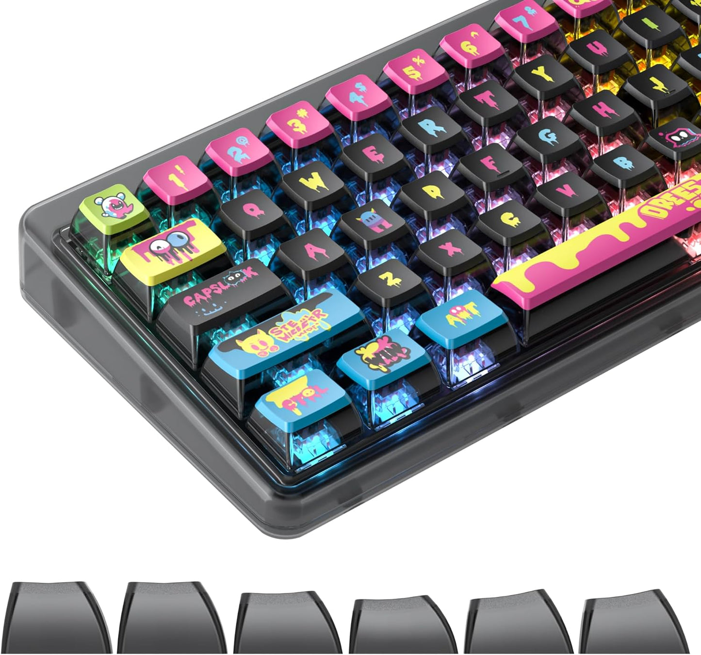 61 PBT Game keycap, 60% Backlight with Key Puller OEM Configuration American Layout, 87/104 Mechanical Keyboard (no Keyboard) (Ahris)