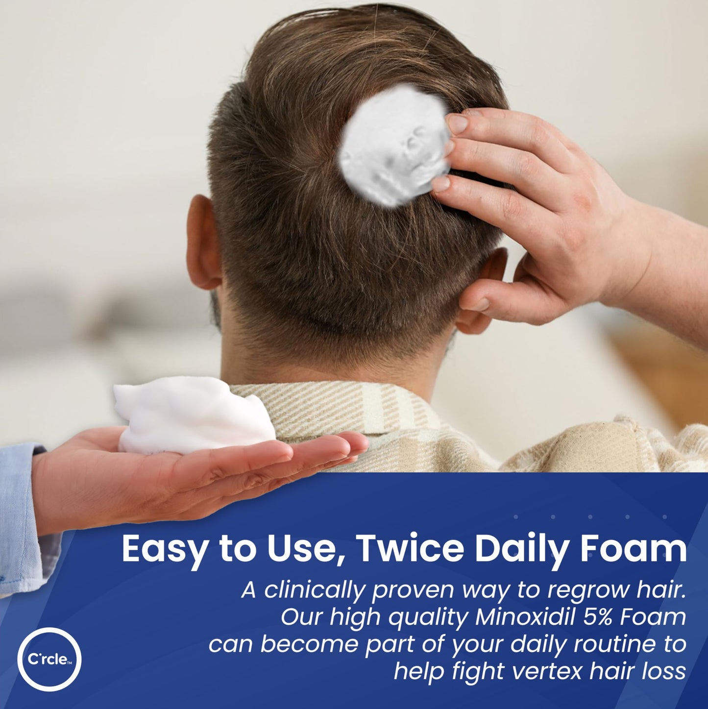 Minoxidil for Men Foam 5% - Unscented 6 Month Supply - Helps Restore Vertex Hair Loss & Thinning - 5% Minoxidil Foam For Men - Extra Strength Supports Hair Regrowth