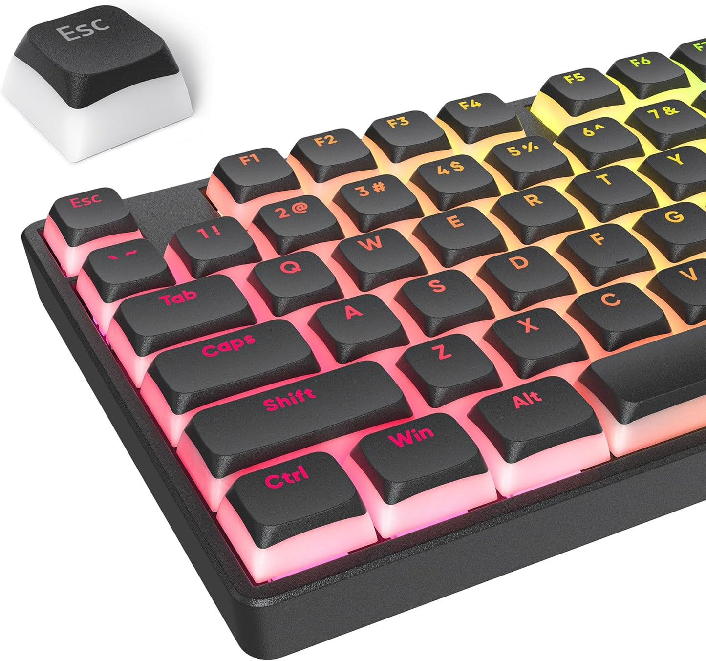 133 Keys PBT Keycap XDA Profile Keycaps Dye-Sublimation Custom Keycaps for MX Switches 60% 75% 100% Mechanical Gaming Keyboards(Caramel Bear)