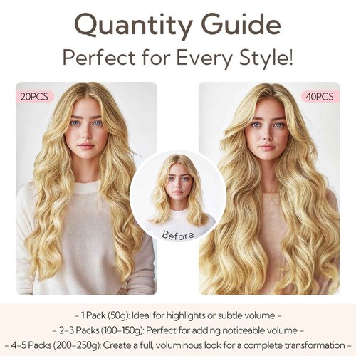 HOTBANANA Tape in Hair Extensions, 20 Inch 20pcs 50g Balayage Caramel Blonde Tape in Real Remy Human Hair Extensions Straight