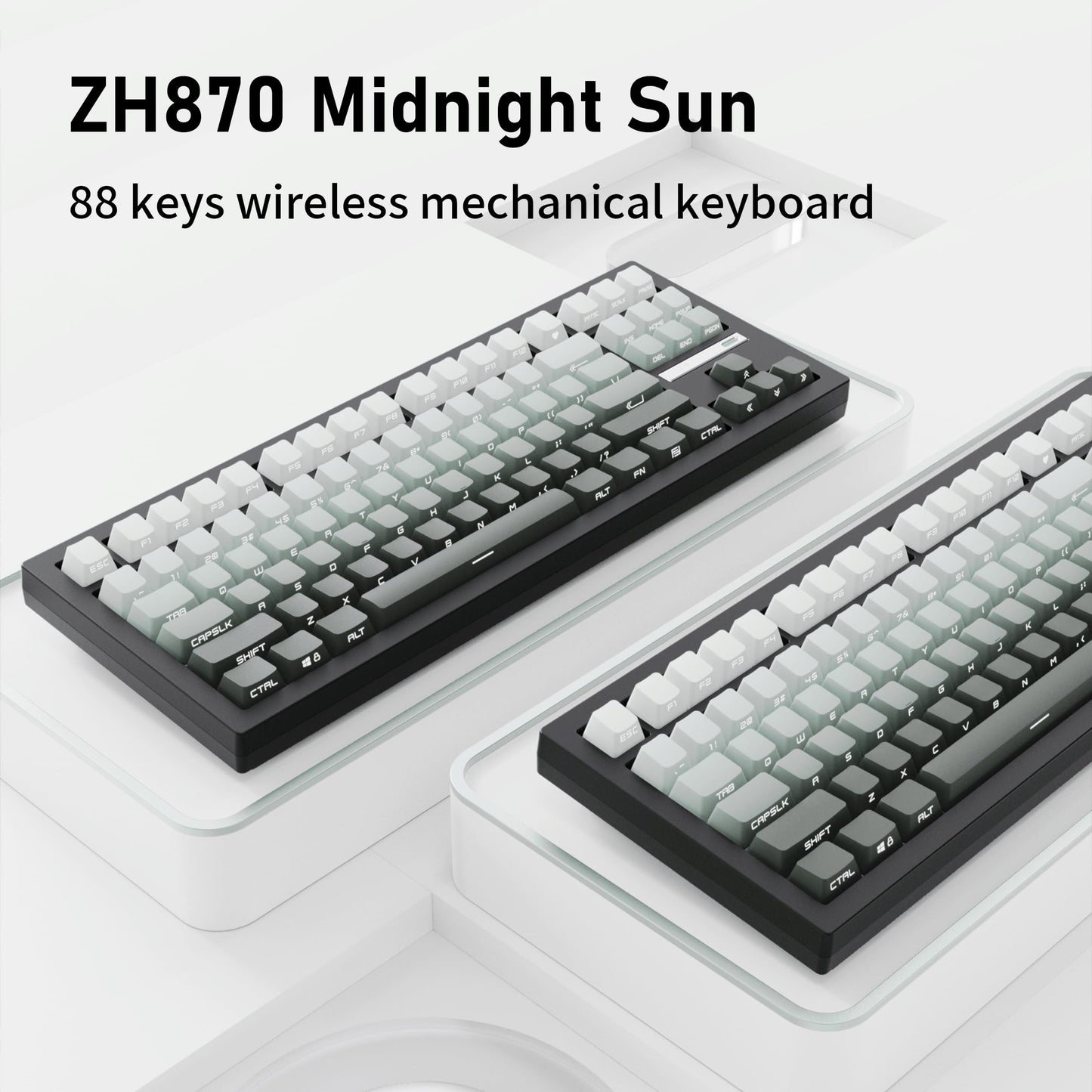 ZORNHER ZH870 Wireless Mechanical Gaming Keyboard,80% Black Custom Creamy Sound Keyboard with Shine Through PBT Keycaps,Pre-lubed Linear Switches,Hot-Swappable,RGB Backlit,2.4GHz/USB-C/BT5.0