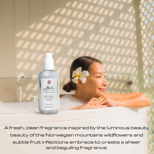 Geir Ness Laila Body Wash - Nourishing and Moisturizing Shower Gel - With Vitamin A and E - For Dry And Sensitive Skin - Rich and Fragrant Body Cleanser For Women