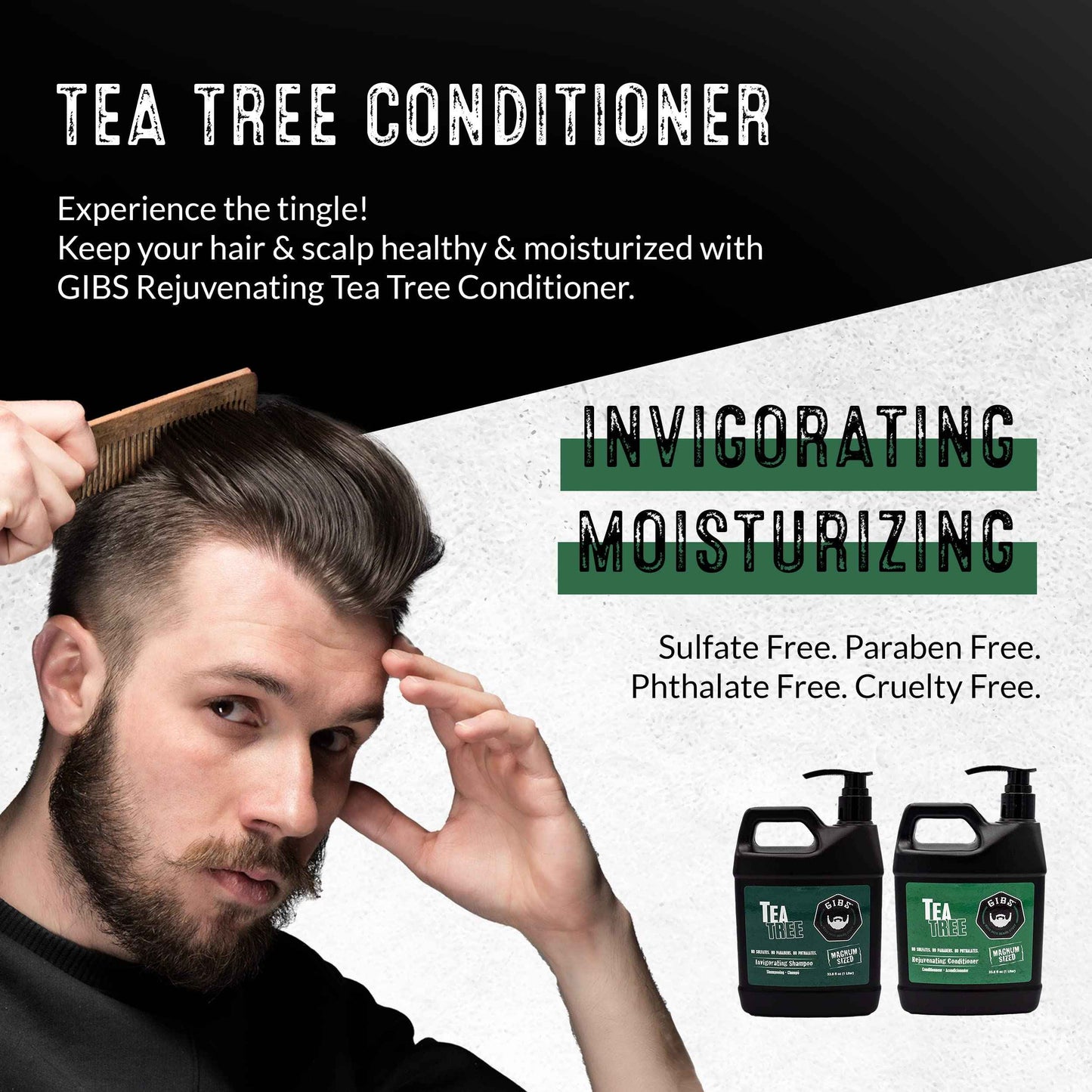 GIBS Tea Tree Shampoo & Conditioner Set, Each 1 Liter