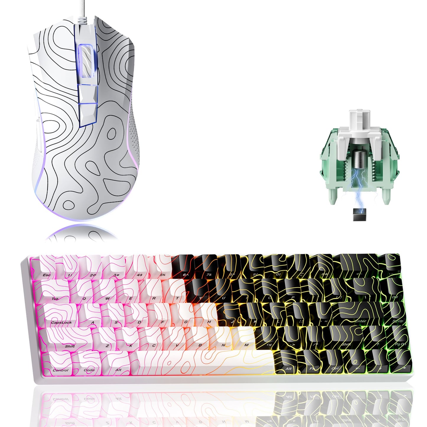 XVX HE68 Pro Rapid Trigger Keyboard and G705 Wired Gaming Mouse