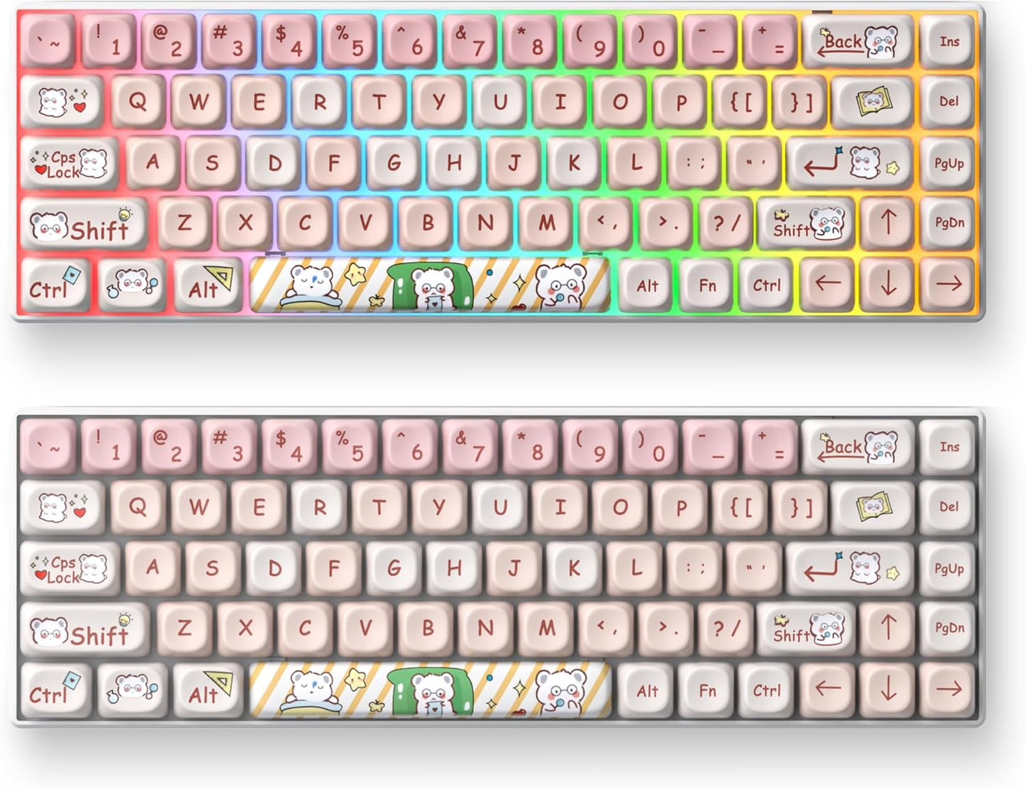 61 PBT Game keycap, 60% Backlight with Key Puller OEM Configuration American Layout, 87/104 Mechanical Keyboard (no Keyboard) (Ahris)