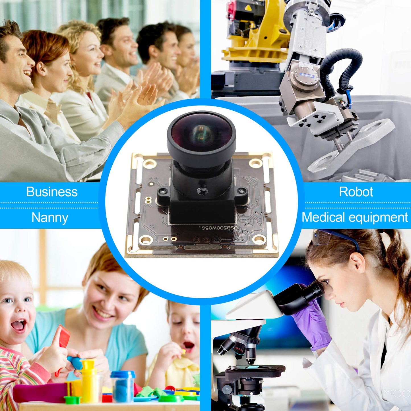 5MP HD 1944P Webcam 170 Degree Fisheye USB Camera Module with Aptina 1/2.5 MI5100 CMOS Sensor Webcamera Mini Industrial Web Cam,Plug&Play Support USB 2.0 OTG UVC