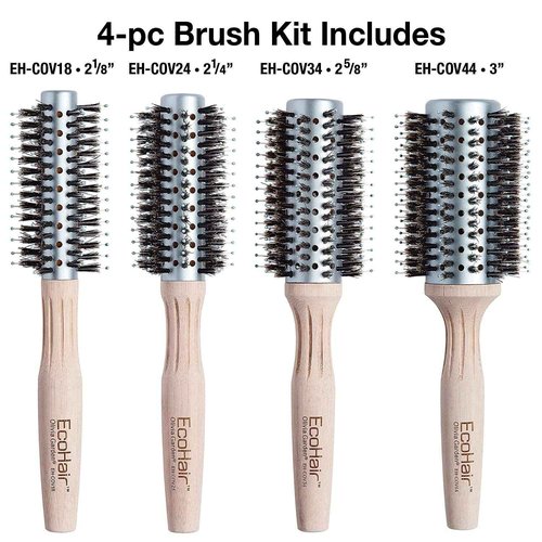 Olivia Garden EcoHair Combo Vent Round Bamboo Hair Brush EH-BOX01