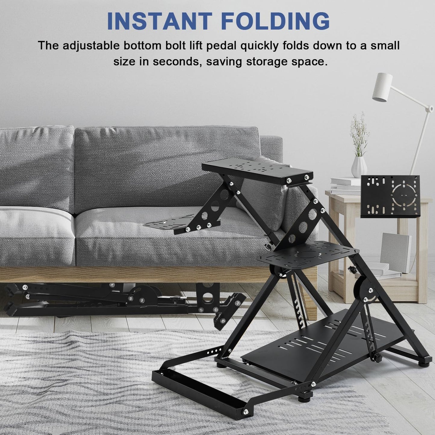 Anman Foldable Flight Simulation Cockpit 3.0 with Fixed Slot Fit for Logitech/Thrustmaster/Hotas Warthog/Fanatec,Electronics Adjustable Fight Sim Mount Pedals, Steering Wheel Not Included