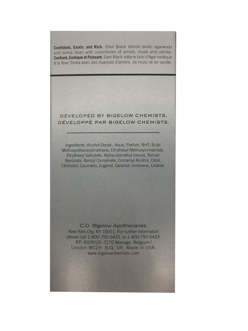 C.O. Bigelow Elixir Black 2.5 oz Cologne Spray
