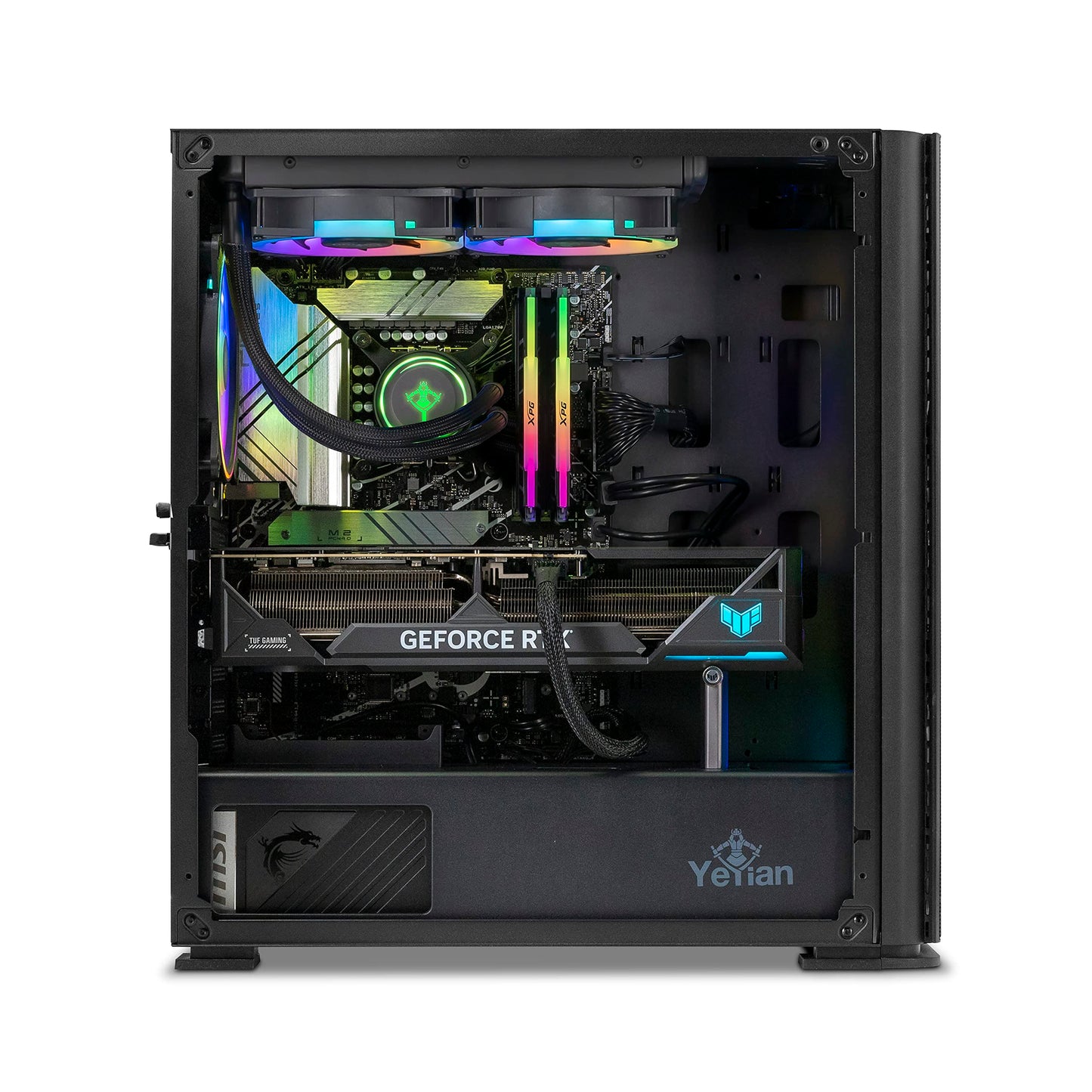 YEYIAN Odachi VR Prebuilt Gaming PC, AMD Ryzen 7 7800X3D 5.0 GHz, GeForce RTX 4070 12GB, 16GB DDR5 5600Mhz,1TB NVME SSD, 750W Gold PSU, AI-Powered Performance, WiFi & Win 11 Home