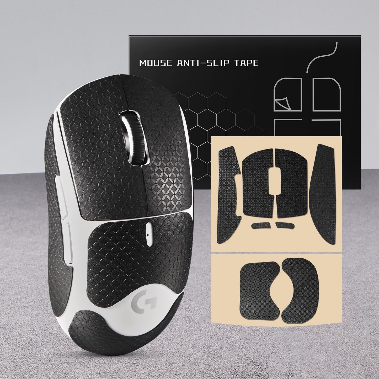 Anti-Slip Mouse Grip Tape for Logitech G Pro Wireless Mouse Skin Sweat-Resistant G Pro Mice Sticker Decal(White)