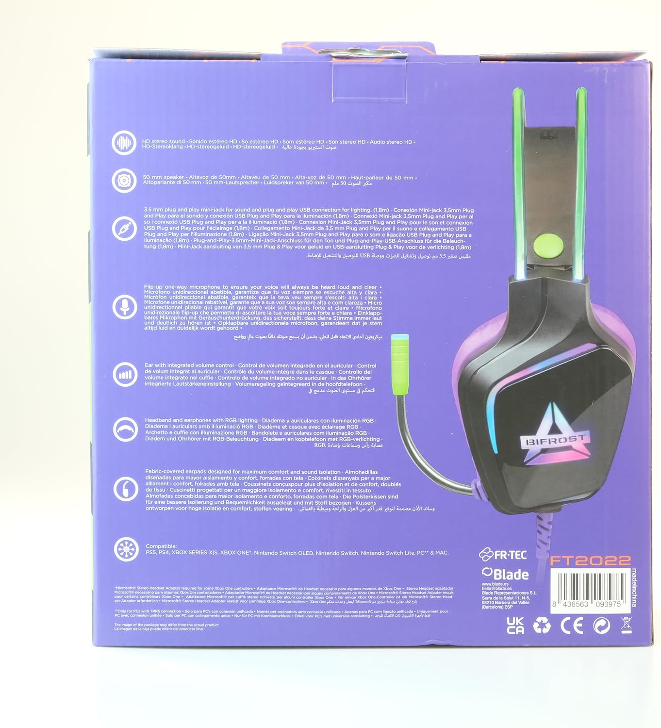 – Headset Gaming BIFROST (Compatible with Playstation 5, PS4, One Xbox Series S|X, Switch and Pc)