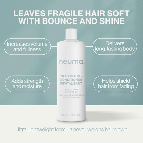 NEUMA Neu Volume Conditioner 32 Fl. Oz. Fennel, Ylang Ylang, Patchouli, and Vanilla Scent, Moisturizing Conditioner Sulfate Free Paraben Free