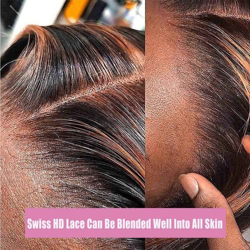 yamduly 24 Inch Highlight Ombre Lace Front Wig Human Hair Pre-Plucked 1B/30 Black Brown13x4 HD Lace Frontal Deep Wave Honey Blonde180% Density Balayage Glueless Wigs for Black Women