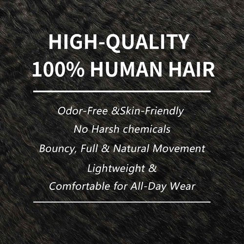 Yaki Straight Human Hair Clip in Extensions 100% Unprocessed Brazilian Virgin Hair Clip Ins Kinky Straight Hair Clip ins Natural Black 8pcs with 18 Clips 120g Per Set (22 Inch)