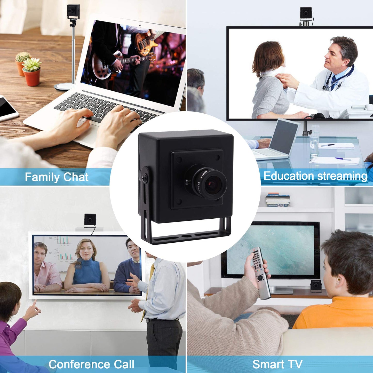 4K USB Camera with 170degree Fisheye Lens HD Video Audio Webcam High Speed Wide Angle PC Camera IMX317 USB with Camera for Computer Mini UVC USB2.0 Web Camera for Laptop Jetson Nano Raspberry Pi