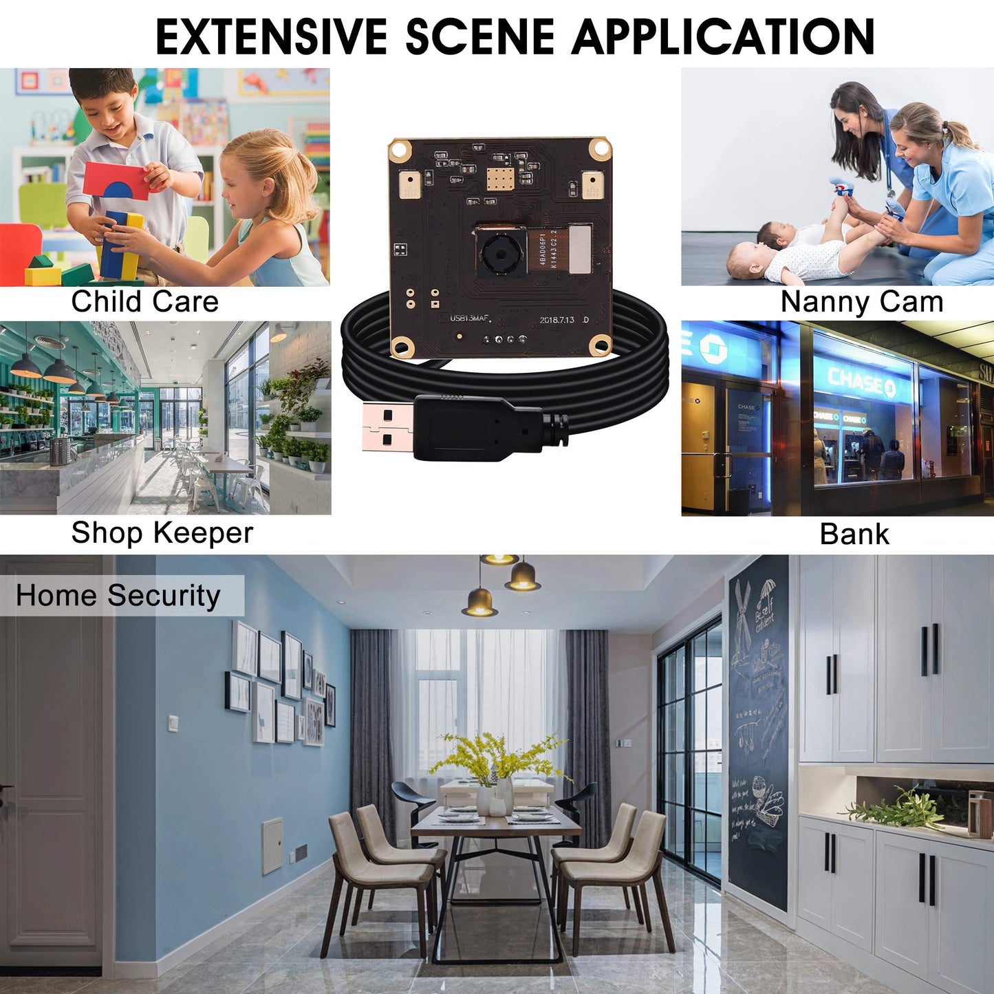 13mp USB Camera Module with Microphone Autofocus Audio Video Webcam Board for Computer Mini UVC USB2.0 PC Camera Industrial Embedded USB with Camera IMX214 Lightburn Camera for Laptop Jetson Nano