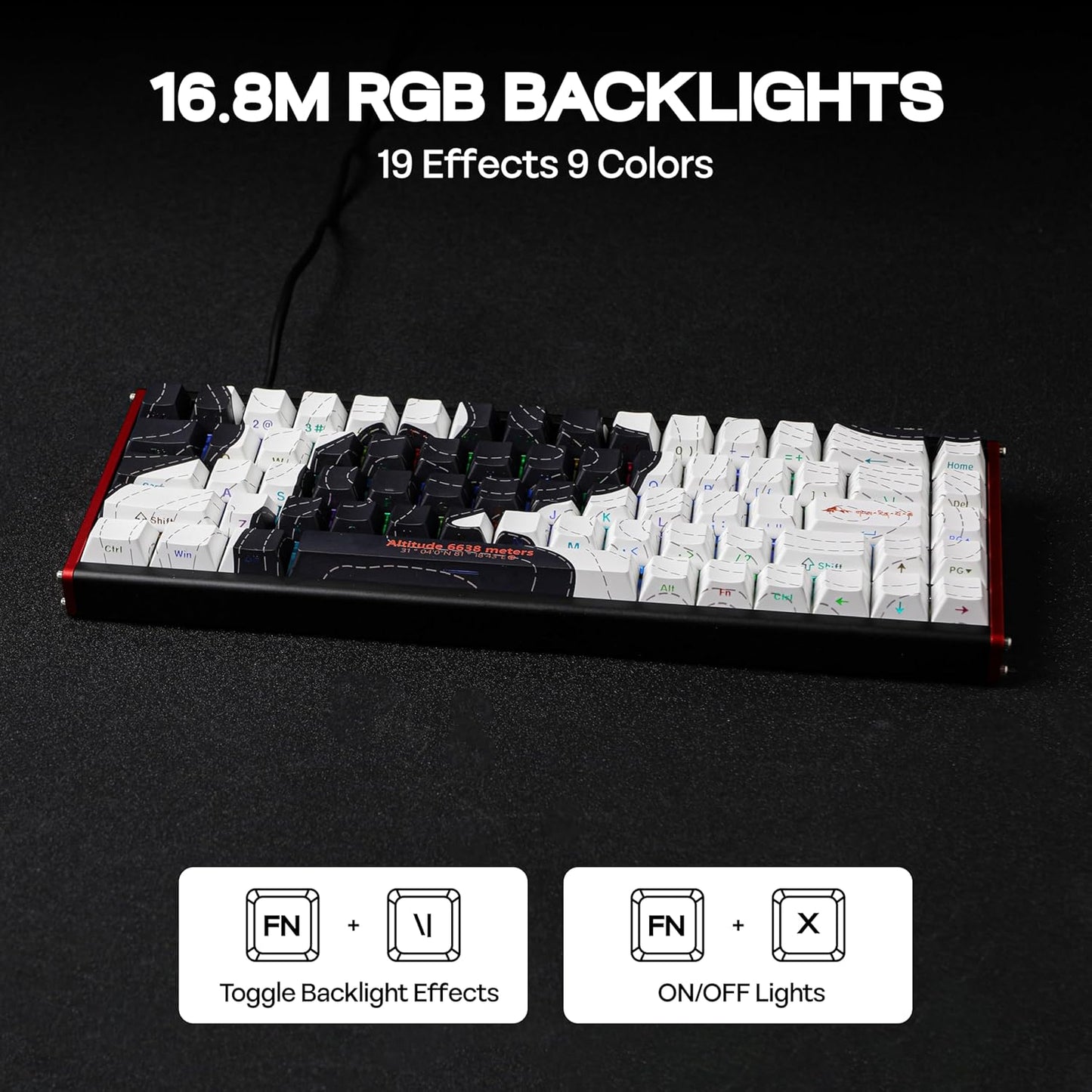 AJAZZ ALUX68 HE Aluminum Rapid Trigger Gaming Keyboard with Magnetic Switch, Wired Hall Effect Keyboard with 8K Polling Rate, 0.125ms Latency, RGB Backlight (Black Side-Printed, ALUX68)