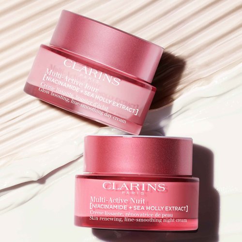 Clarins Multi-Active Renewing Night Moisturizer with Niacinamide | Smooth Fine Lines | Visibly Tighten Pores | Even Tone and Texture | Boost Glow | Strengthen Moisture Barrier | Dry Skin Type