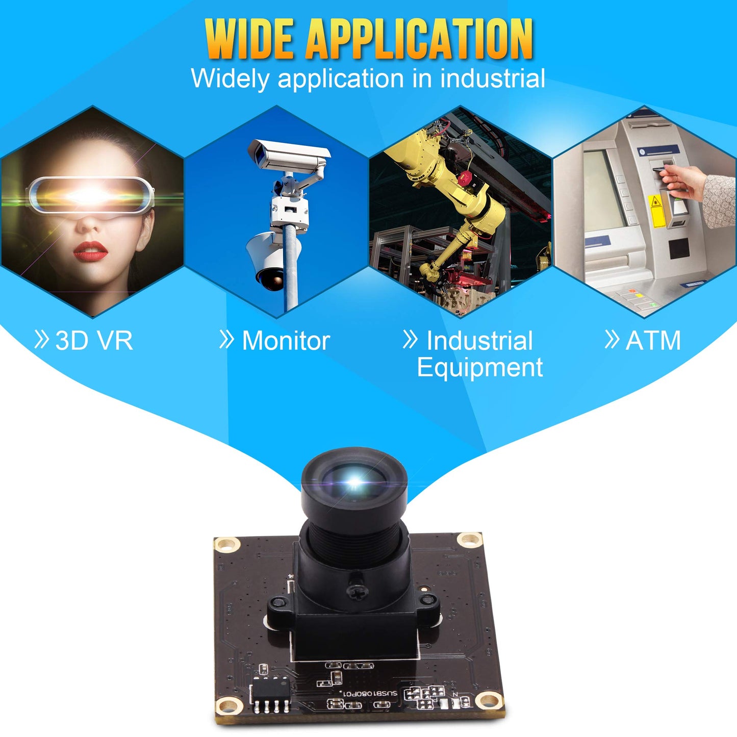 ALPCAM High Speed USB 3.0 USB Camera Module,High Definition 1280 * 1080@50fps USB Camera,2MP Webcam Full HD 1080P USB Camera with IMX291 Sensor,Plug&Play USB Webcam gor Windows,Linux,Raspberry Pi