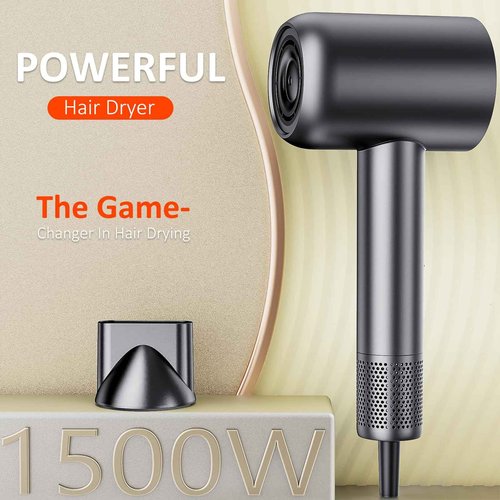 KFJ High Speed Hair Dryer, Ionic Blow Dryer with 110000 RPM Brushless Motor for Fast Drying, HD Display Hair Dryer Low Noise Hairdryer with Thermal-Control for Home/Travel