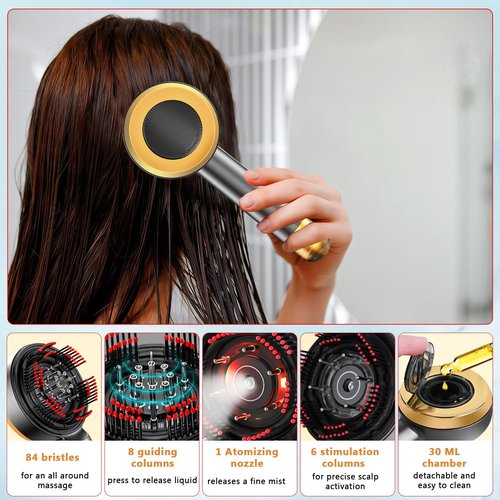 3 in 1 Electric Scalp Massager and Hair Oil Applicator, Hair Massager Scalp Applicator Brush for Hair Growth, Advanced Scalp Care Brush for Hair Oiling