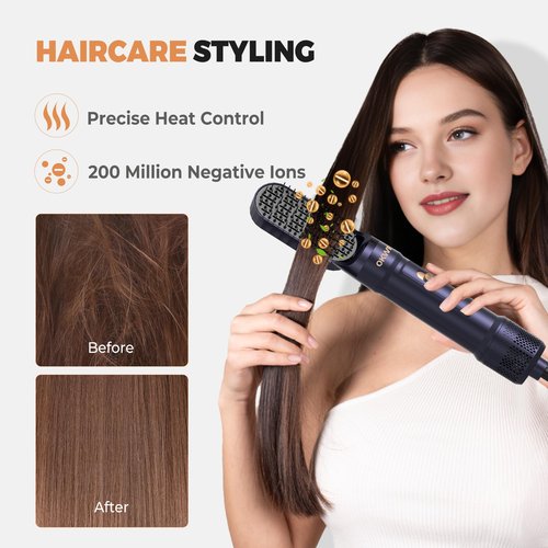 6 in ONE Blow Dryer Brush,Air Curling Iron