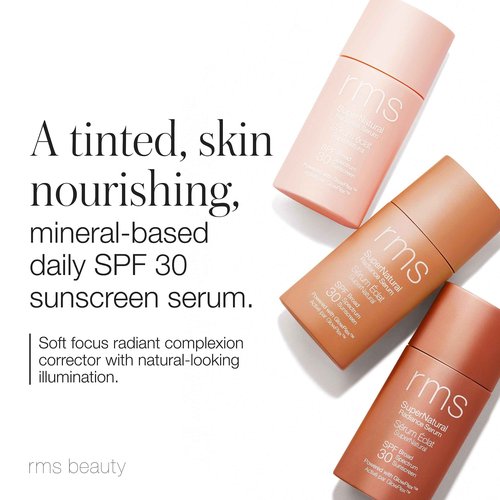 RMS Beauty SuperNatural Radiance Serum Broad Spectrum Sunscreen, SPF 30 (Light Aura & Medium Aura)