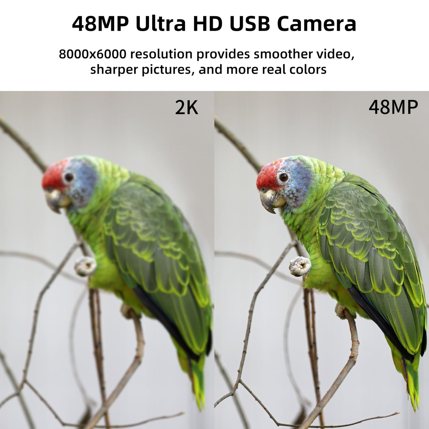 48MP Autofocus USB Camera - 4K UVC Mini Webcam with Metal Case, 8000x6000P 70 Degree No Distortion Lens PC Camera for Linux/Raspberry Pi, Plug & Play for Industrial/Lightburn/Video Conference