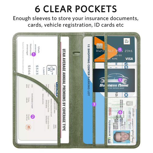 CoBak Car Registration and Insurance Holder - Vehicle Glove Box Car Organizer,Auto Truck Comparment Accessories Case with Magnetic Closure for Driver License,Cards