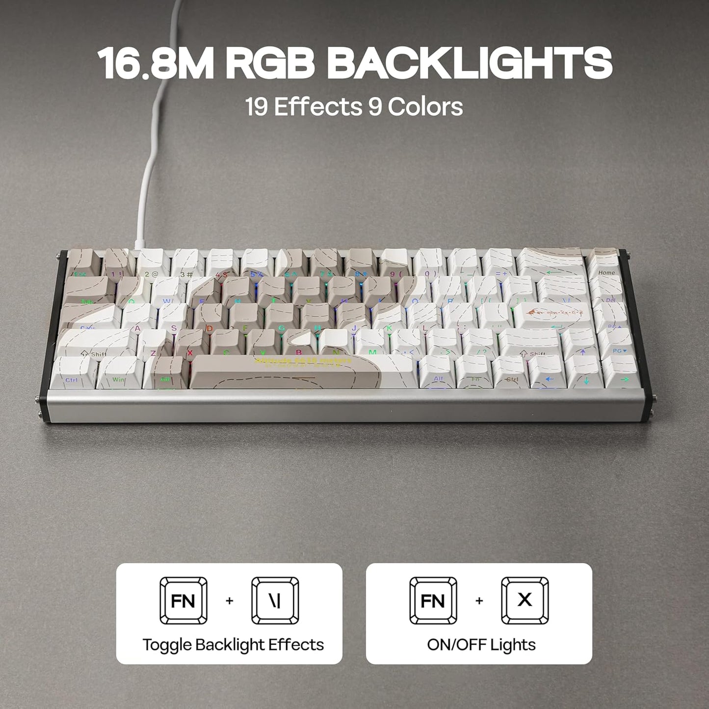 AJAZZ ALUX68 HE Aluminum Rapid Trigger Gaming Keyboard with Magnetic Switch, Wired Hall Effect Keyboard with 8K Polling Rate, 0.125ms Latency, RGB Backlight (Black Side-Printed, ALUX68)
