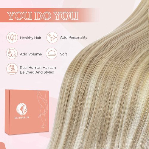 MEI YUAN LIN Clip in Hair Extensions Real Human Hair Extensions Clip Ins 18 Inch 120g 7Pcs Straight Silky Natural Look No Tangle Easy to Wear for Instant Length Volume
