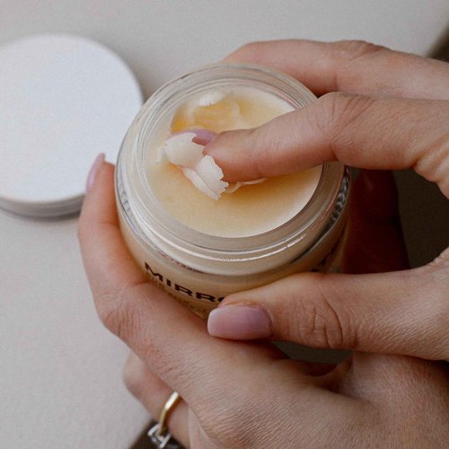 MIRROR WATER - Rub Solid Balm | Nourishing, Moisturizing, Protecting | Creamy Shea Butter | Vegan, Cruelty-Free | Sulfate + Phthalate + Paraben Free (1.69 fl oz | 50 mL)