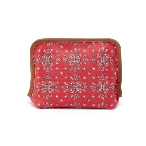 HOBO Womens Beauty Cosmetic Pouch Red Journey Bandana One Size One Size