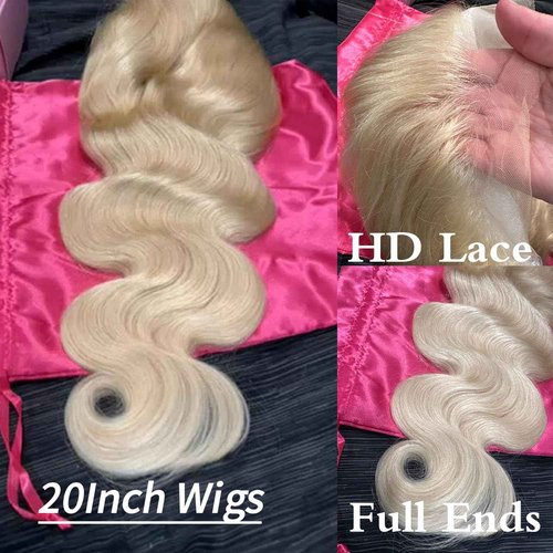 LADYWIGSDZ 613 Lace Front Wigs Human Hair Body Wave 13x4 HD Lace Frontal Wig Human Hair Pre Plucked Brazilian Virgin 613 Wigs (613 Color 13x4 Lace Front Wigs, 22 Inch)