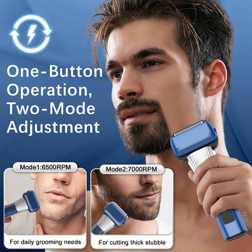 Electric Razor for Men, 2-Speed 5-Blade Electric Shavers for Men Face Cordless Rechargeable, Mens Foil Shaver Shaving Machine Wet Dry Men's Travel Razors for Man Close Shaving Face as Gift, Blue