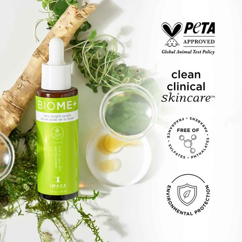 IMAGE Skincare, BIOME+ Dew Bright Serum, Microbiome Friendly Facial Serum, Boosts Luminosity and Enhances Elasticity, 1 fl oz