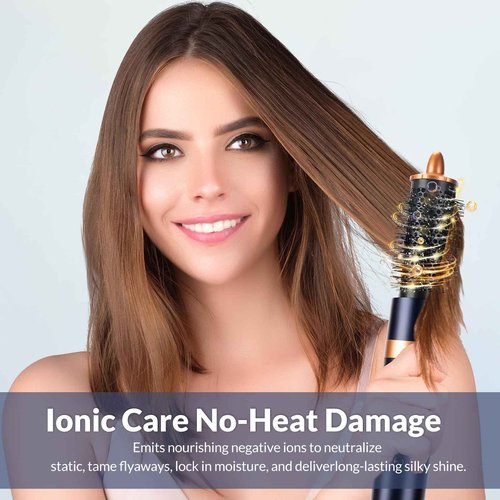 4-in-1 Hot Air Styler & Hair Dryer Brush – 110,000 RPM High-Speed Brushless Ionic Blow Dryer for Fast Drying, Curling, Straightening, Suitable for All Hair Styler - No Heat Damage